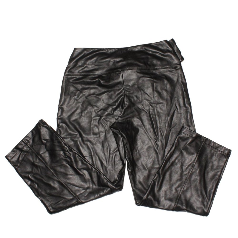 Joie Pants Sz M Womens Faux Leather High Rise Belted Waist Ankle Tummy Control - Picture 2 of 7